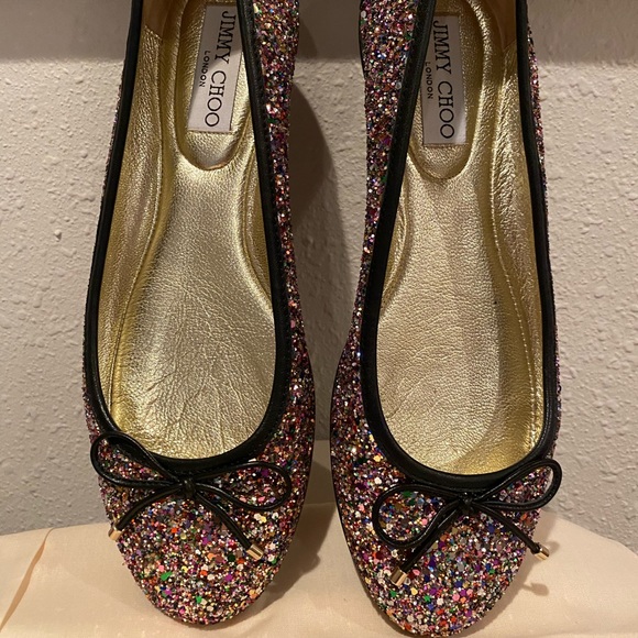 SOLD. Jimmy Choo Walsh Glitter Flat NEW! - Picture 4 of 6